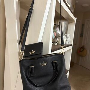 Kate Spade Black Crossbody Bag with Gold Accents